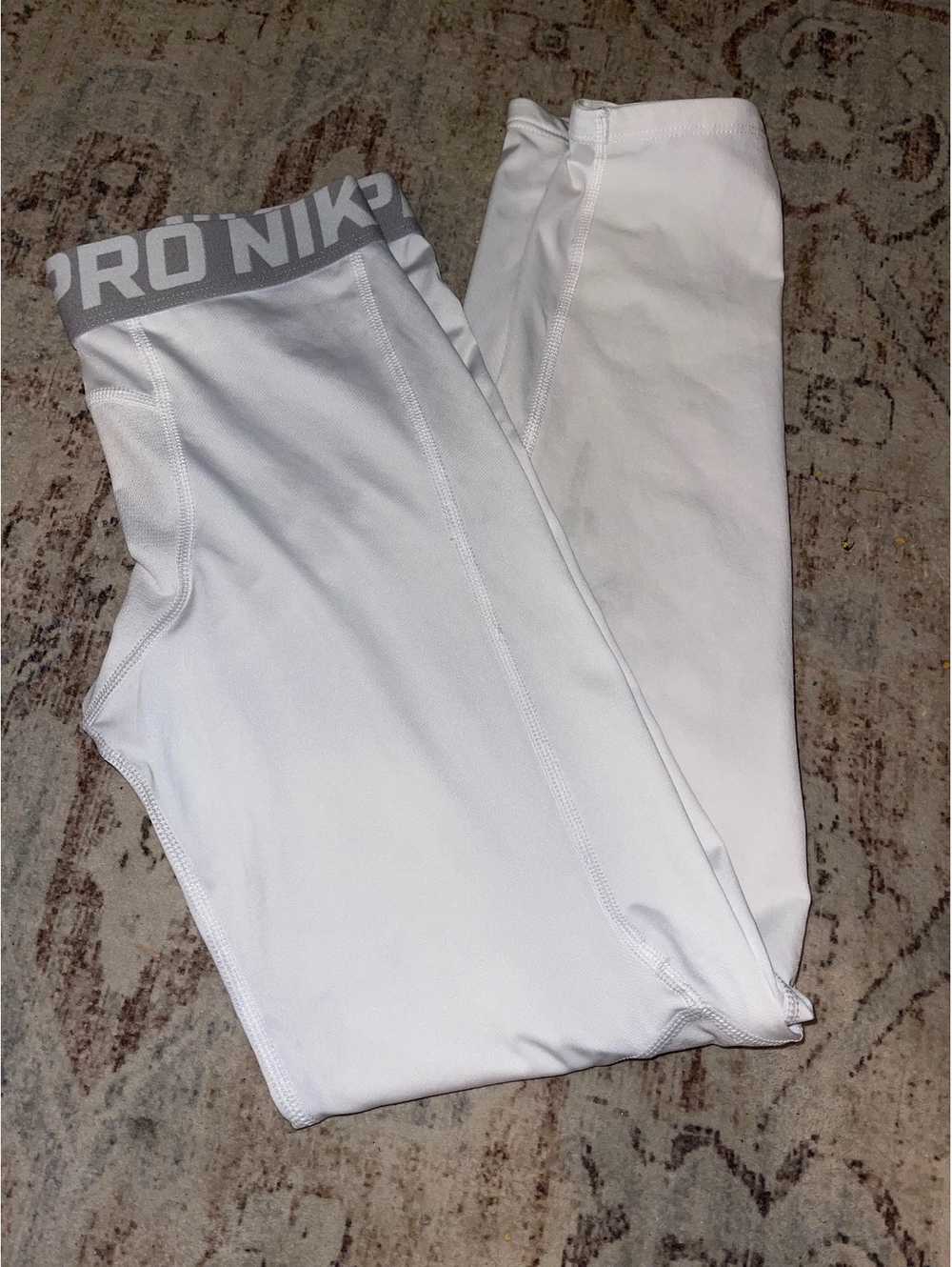 Nike Pro Dri-FIT Compression Tights Men’s Large White Gray Base Layer